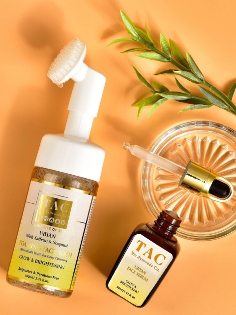 TAC - The Ayurveda Co. Ubtan Face Serum & Foaming Face Wash with Saffron for Glowing Skin, White
TAC - The Ayurveda Co. Ubtan Face Serum & Foaming Face Wash with Saffron for Glowing Skin, White