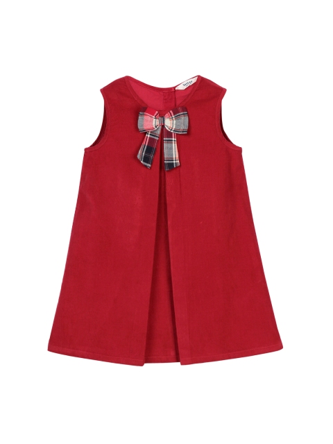 Beebay Girls Maroon Solid A-Line Dress