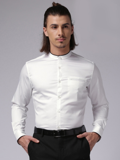 True Blue Men White Regular Fit Solid Formal Shirt