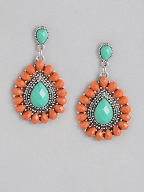 Anouk Orange & Green Oxidised Silver-Plated Stone-Studded Teardrop Shaped Drop Earrings
Anouk Orange & Green Oxidised Silver-Plated Stone-Studded Teardrop Shaped Drop Earrings