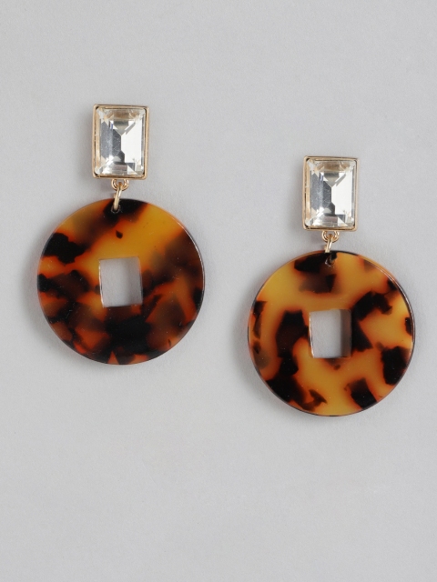 DressBerry Coffee Brown & Beige Gold-Plated Stone Studded Circular Drop Earrings
DressBerry Coffee Brown & Beige Gold-Plated Stone Studded Circular Drop Earrings