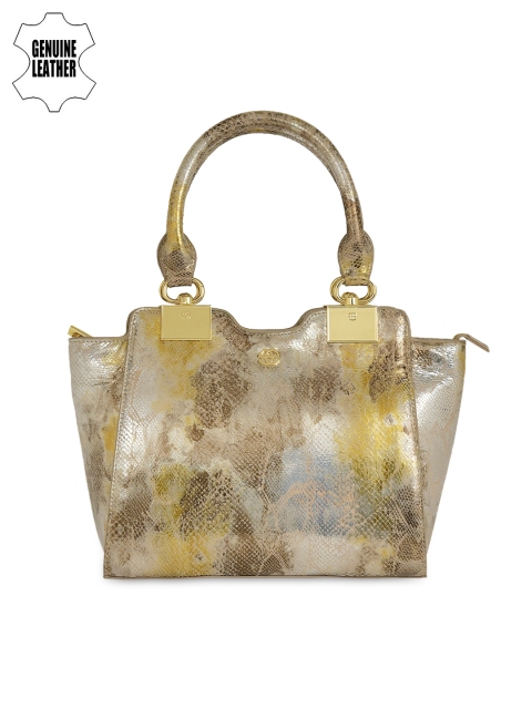 Eske Gold & Silver-Toned Leather Handbag