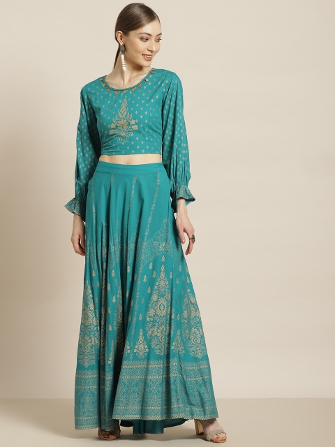 Juniper Blue & Golden Printed Beads and Stones Foil Print Ready to Wear Lehenga & Choli
Juniper Blue & Golden Printed Beads and Stones Foil Print Ready to Wear Lehenga & Choli