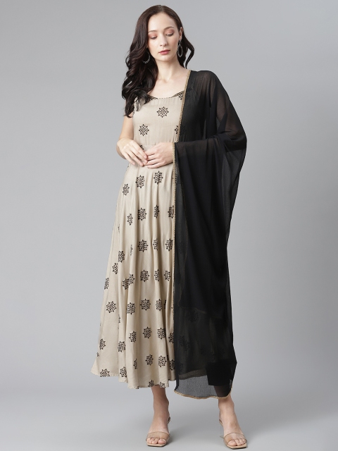 SIAH Women Beige & Black Ethnic Motifs Printed Pleated Kurta with Trousers & Dupatta
SIAH Women Beige & Black Ethnic Motifs Printed Pleated Kurta with Trousers & Dupatta
