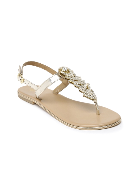Tao Paris Women Muted Gold-Toned Embellished Flats
