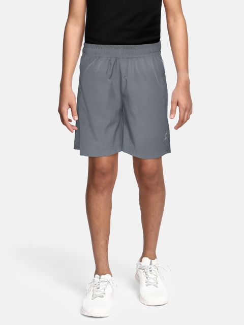 HRX By Hrithik Roshan U-17 Active Boys Poweter Rapid-Dry Typography Shorts, Grey