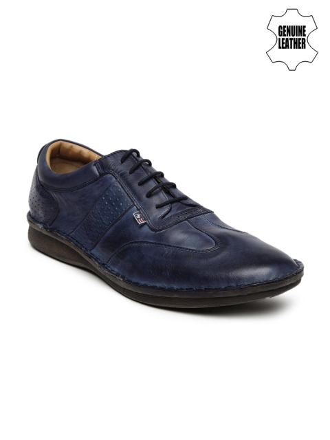 Arrow Men Navy Perforations Regular Sneakers, Navy blue