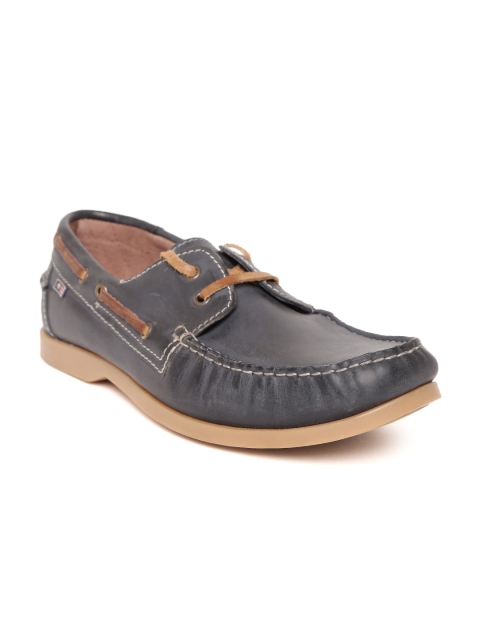 Arrow Men Grey OSCAR Leather Boat Shoes