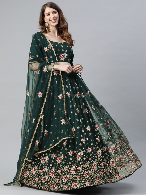 SHUBHKALA Green & White Embroidered Sequinned Semi-Stitched Lehenga & Unstitched Blouse With Dupatta
SHUBHKALA Green & White Embroidered Sequinned Semi-Stitched Lehenga & Unstitched Blouse With Dupatta