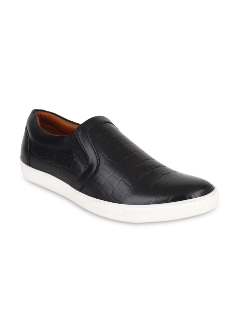 AADY AUSTIN Men Black Leather Casual Shoes
