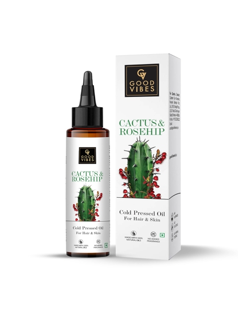 Good Vibes Cactus & Rosehip Cold Pressed Oil For Hair & Skin - 100 ml, White