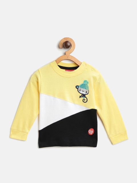 Fisher Price X Moms Love Infant Boys Yellow & Black Cotton Colourblocked Applique T-shirt
Fisher Price X Moms Love Infant Boys Yellow & Black Cotton Colourblocked Applique T-shirt