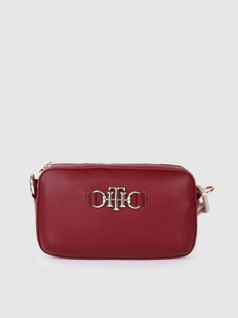 Tommy Hilfiger Red PU Structured Sling Bag