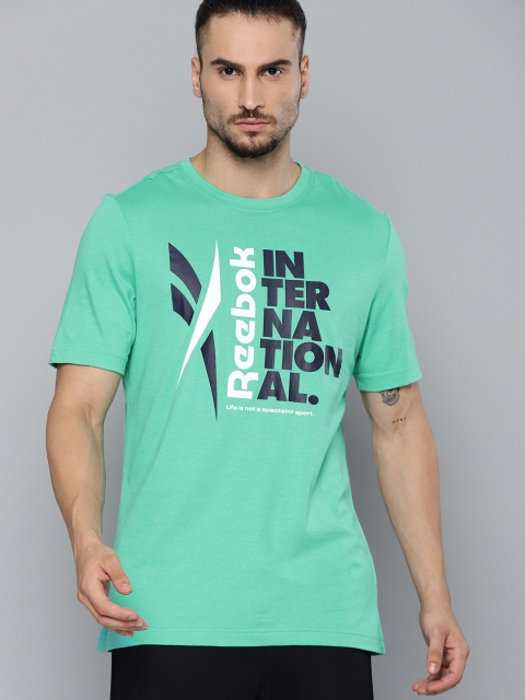Reebok Men Green & Navy Blue Brand Logo Verbiage Graphic Print Slim Fit T-shirt
Reebok Men Green & Navy Blue Brand Logo Verbiage Graphic Print Slim Fit T-shirt