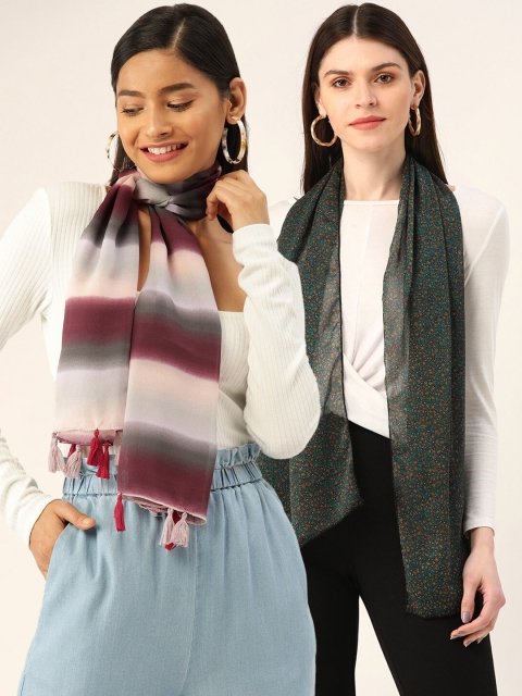 Trend Arrest Women Set of 2 Scarves, Multi