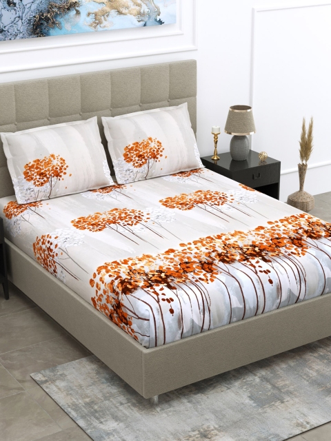 DREAM WEAVERZ White & Orange Floral Glazed Cotton 220 TC King Bedsheet with 2 Pillow Covers
DREAM WEAVERZ White & Orange Floral Glazed Cotton 220 TC King Bedsheet with 2 Pillow Covers
