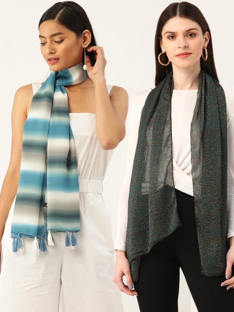 Trend Arrest Women Pack of 2 Scarves, Multi