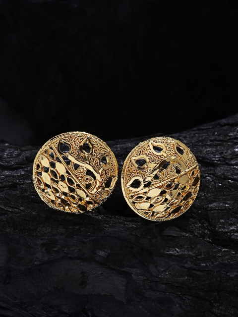 ZeroKaata Gold-Toned Contemporary Studs Earrings