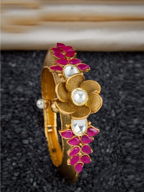 Alankruthi Women Gold-Toned & Burgundy Brass Pearls Temple Brass-Plated Kada Bracelet
Alankruthi Women Gold-Toned & Burgundy Brass Pearls Temple Brass-Plated Kada Bracelet