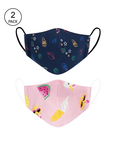 VEA Kids Pack Of 2 Printed 5-Ply Reusable Cotton Protective Outdoor Face Masks, Navy blue
VEA Kids Pack Of 2 Printed 5-Ply Reusable Cotton Protective Outdoor Face Masks, Navy blue