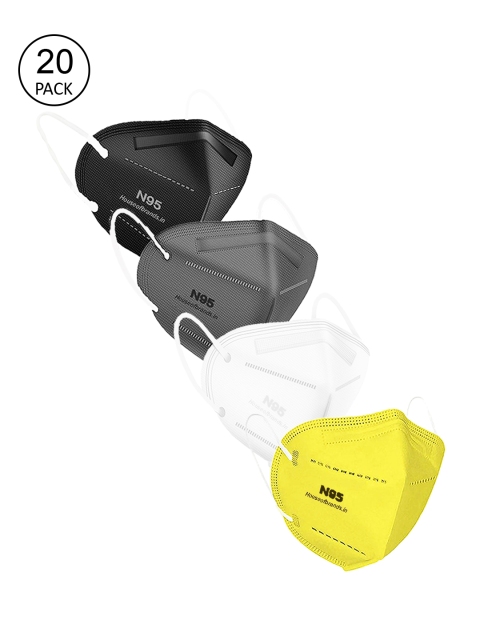 Swiss Design Women Pack Of 20 5-Ply Disposable Anti-Pollution Outdoor N95 Masks, Black
Swiss Design Women Pack Of 20 5-Ply Disposable Anti-Pollution Outdoor N95 Masks, Black