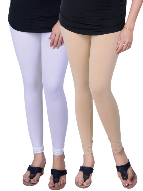 LYRA Pack of 2 Ankle-Length Leggings, White