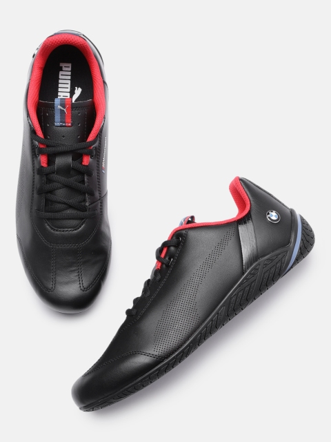PUMA Motorsport Unisex Black BMW M Ridge Cat Perforations Leather Sneakers