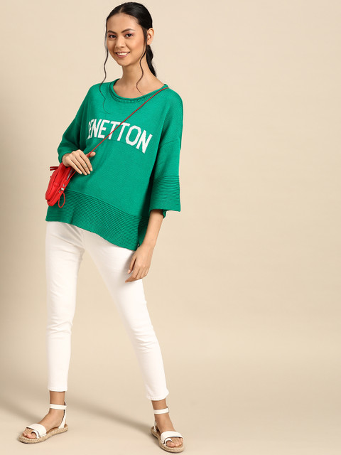 United Colors of Benetton Women Green & White Typography Embroidered Pullover Sweater
United Colors of Benetton Women Green & White Typography Embroidered Pullover Sweater