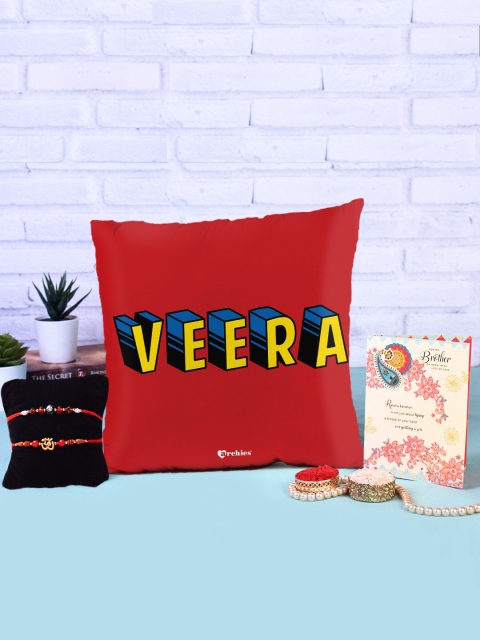 Archies Special Combo Set of 2 Rakhis with Cushion, Greeting Card, Roli-Chawal, Multi
Archies Special Combo Set of 2 Rakhis with Cushion, Greeting Card, Roli-Chawal, Multi
