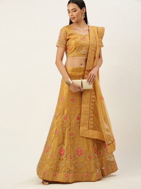 Mameraa Mustard Yellow Embroidered Semi-Stitched Lehenga & Unstitched Blouse With Dupatta
Mameraa Mustard Yellow Embroidered Semi-Stitched Lehenga & Unstitched Blouse With Dupatta