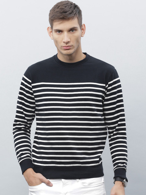 ETHER Navy & White Striped Sweatshirt, Navy blue 
ETHER Navy & White Striped Sweatshirt, Navy blue
