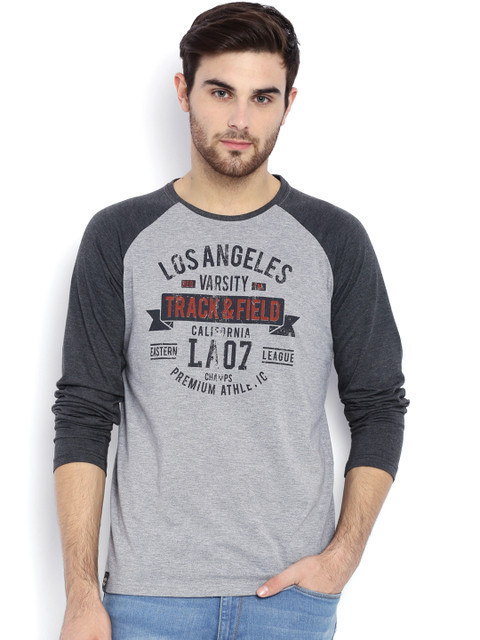 L.A. SEVEN Grey Slim Fit Printed T-shirt 
L.A. SEVEN Grey Slim Fit Printed T-shirt