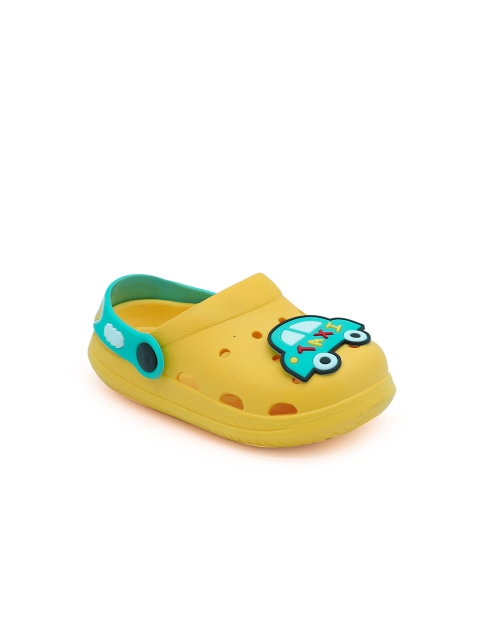 FEETWELL SHOES Kids Yellow & Green Croslite Clogs