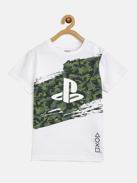 Marks Spencer Boys White Olive Green Cotton Play Station Camouflage Print Pure Cotton T-shirt
Marks Spencer Boys White Olive Green Cotton Play Station Camouflage Print Pure Cotton T-shirt