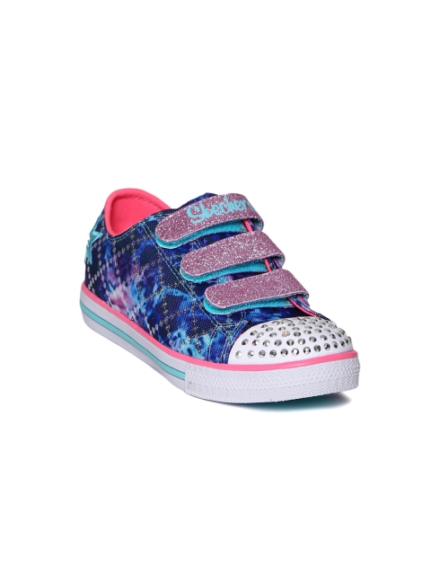 Skechers Girls Blue Printed Slip-On Sneakers