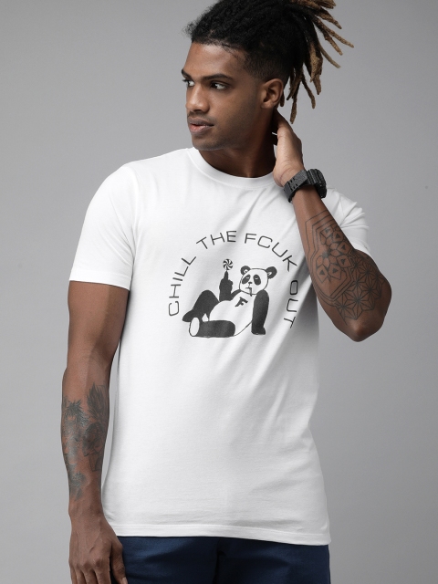 French Connection Men White Black CHILL OUT PANDA Printed Slim Fit Pure Cotton T-shirt
French Connection Men White Black CHILL OUT PANDA Printed Slim Fit Pure Cotton T-shirt