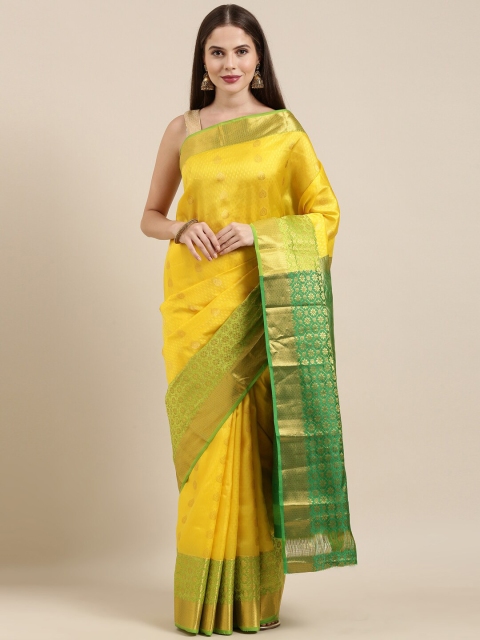 The Chennai Silks Yellow & Green Ethnic Motifs Zari Pure Silk Fusion Dharmavaram Saree
The Chennai Silks Yellow & Green Ethnic Motifs Zari Pure Silk Fusion Dharmavaram Saree