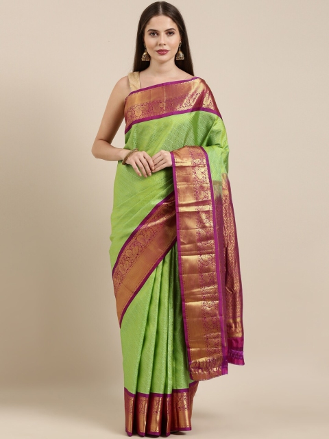 The Chennai Silks Green & Burgundy Woven Design Pure Silk Kanjeevaram Saree
The Chennai Silks Green & Burgundy Woven Design Pure Silk Kanjeevaram Saree