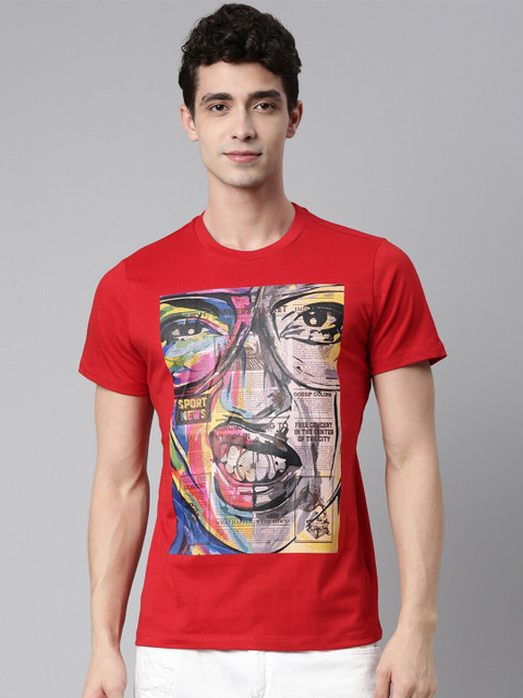 QUANCIOUS Men Red Printed Sustainable T-shirt 
QUANCIOUS Men Red Printed Sustainable T-shirt