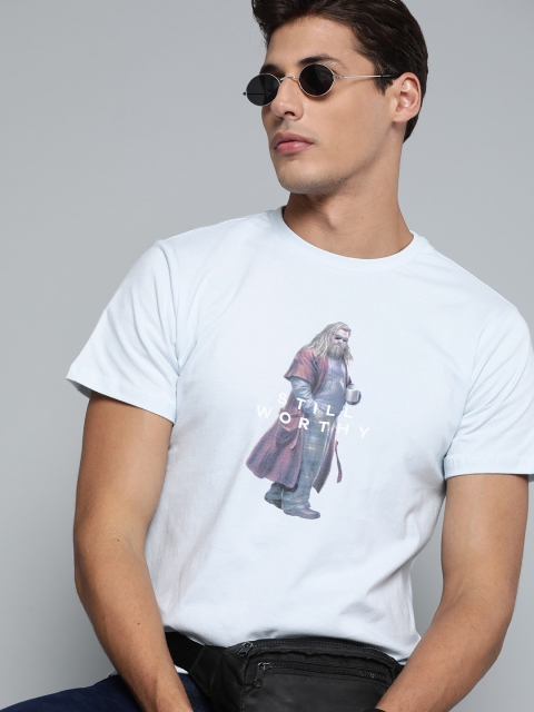 Kook N Keech Marvel Men Blue Pure Cotton Thor Print Pure Cotton T-shirt