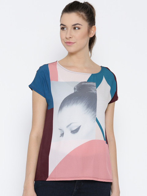 United Colors of Benetton Women Multicoloured Printed Top, Multi 
United Colors of Benetton Women Multicoloured Printed Top, Multi