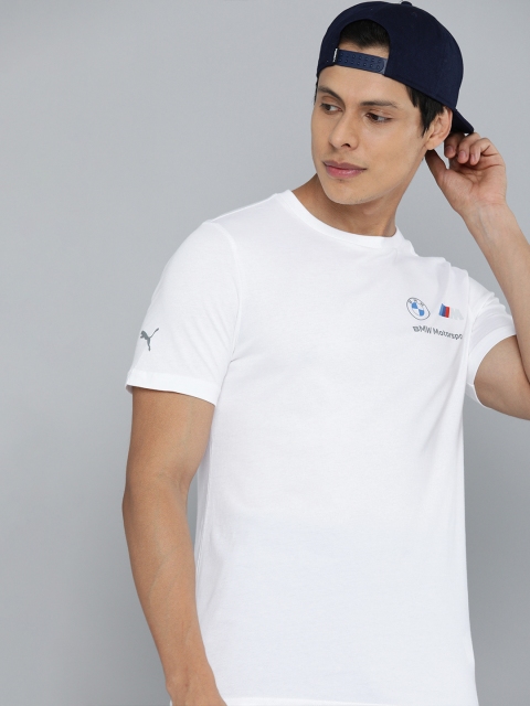 PUMA Motorsport Men White BMW M Motorsport Essential Small Logo Pure Cotton T-shirt