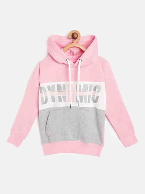 White Snow Girls Pink & Grey Melange Colourblocked & Typography Print Hooded Sweatshirt
White Snow Girls Pink & Grey Melange Colourblocked & Typography Print Hooded Sweatshirt