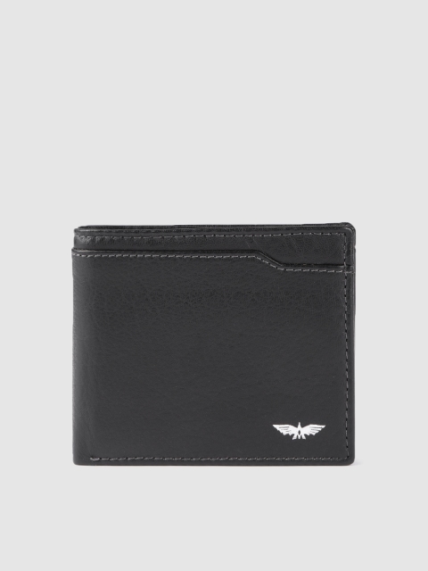 Park Avenue Men Black Leather Two Fold Wallet