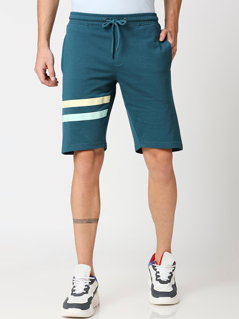 Bewakoof Men Teal Green Striped Mid-Rise Regular Shorts
Bewakoof Men Teal Green Striped Mid-Rise Regular Shorts