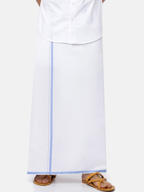 RAMRAJ COTTON Men White Pure Cotton Traditional Dhoti