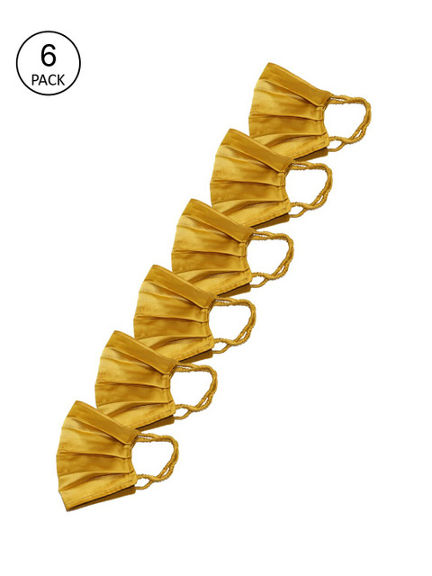 Bellofox Unisex Pack Of 6 Yellow Solid 3-Ply Pure Cotton Reusable Protective Outdoor Masks
Bellofox Unisex Pack Of 6 Yellow Solid 3-Ply Pure Cotton Reusable Protective Outdoor Masks