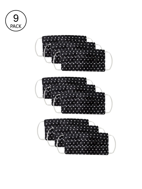 Bellofox Unisex Pack Of 9 Black & White Polka Dot Printed 3-Ply Pure Cotton Reusable Protective Outdoor Masks
Bellofox Unisex Pack Of 9 Black & White Polka Dot Printed 3-Ply Pure Cotton Reusable Protective Outdoor Masks