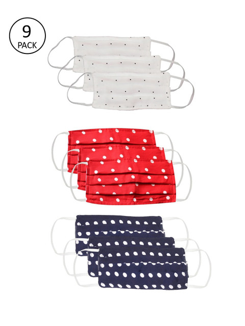 Bellofox Unisex Pack Of 9 Printed 3-Ply Pure Cotton Reusable Protective Outdoor Masks, Red
Bellofox Unisex Pack Of 9 Printed 3-Ply Pure Cotton Reusable Protective Outdoor Masks, Red