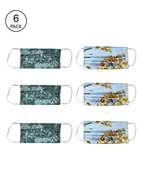 Bellofox Unisex Pack Of 6 Printed 3-Ply Pure Cotton Reusable Protective Outdoor Masks, Green
Bellofox Unisex Pack Of 6 Printed 3-Ply Pure Cotton Reusable Protective Outdoor Masks, Green